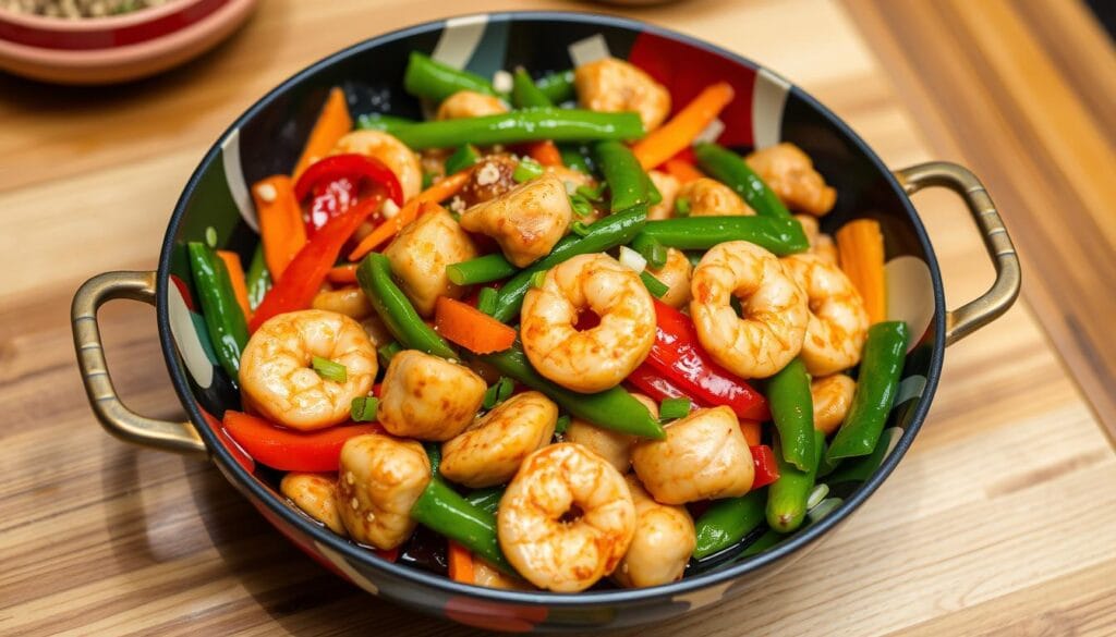 chicken and shrimp stir fry